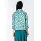 Green floral jacquard jacket